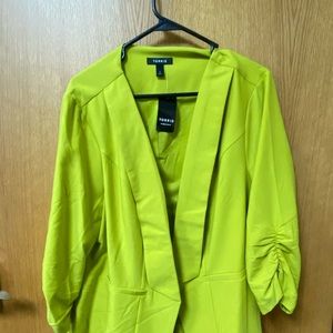 Torrid lime green blazer.